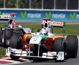 пазл Адриан Сутиль - Force India - Монреаль 2010
